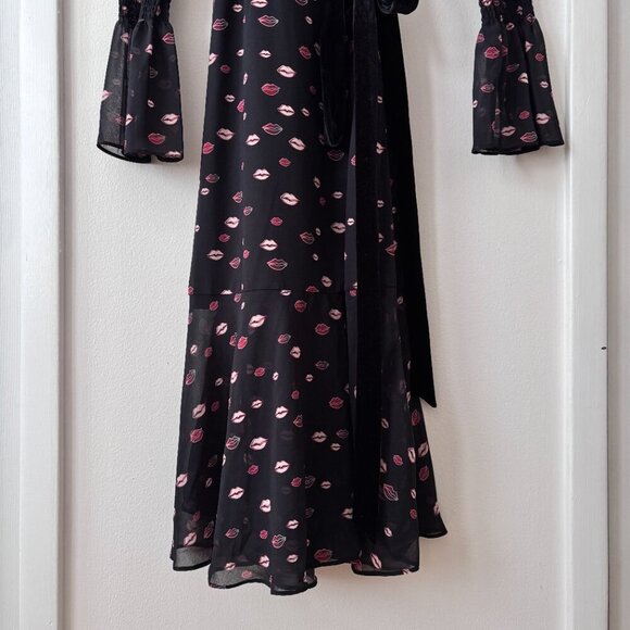 Hutch Lip Print Wrap Midi Dress - Picture 6 of 8